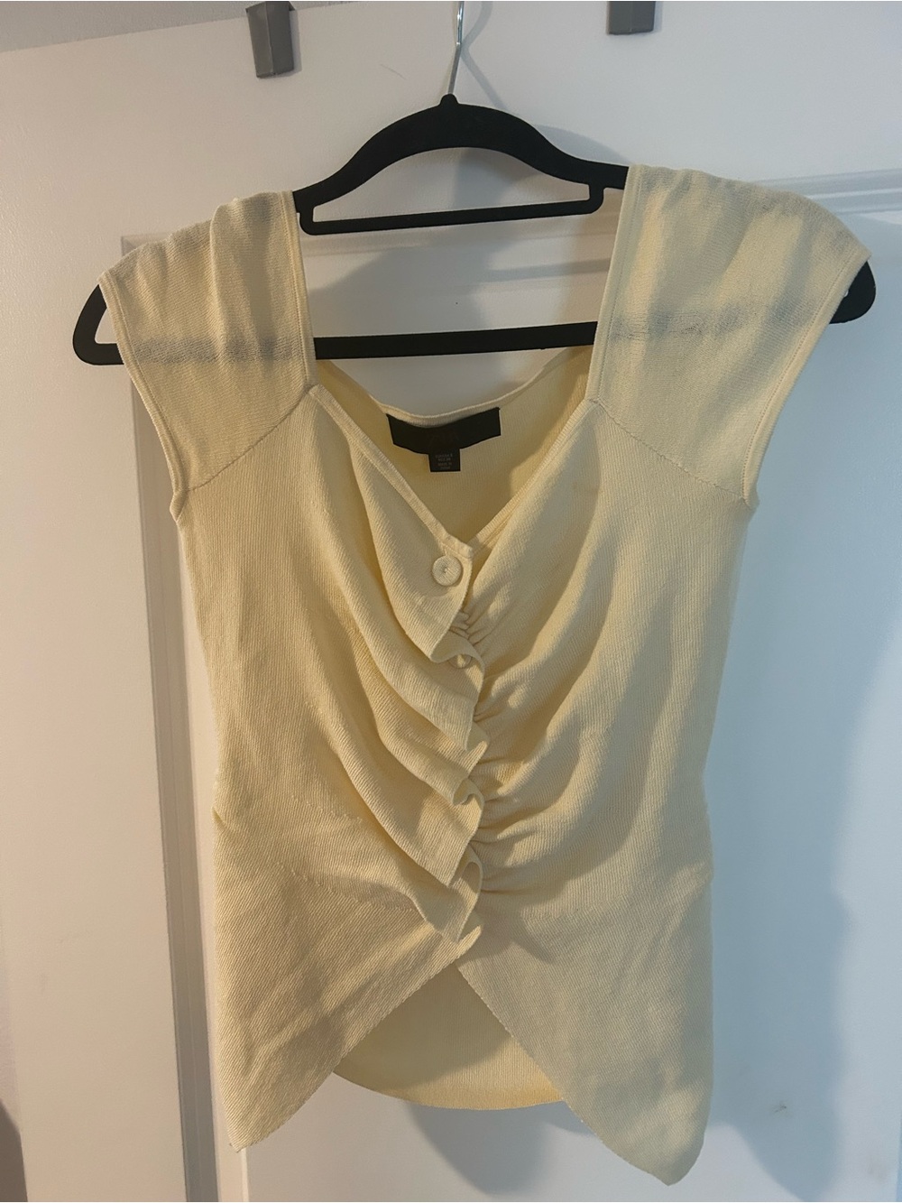Zara light yellow Ruffle Front Top